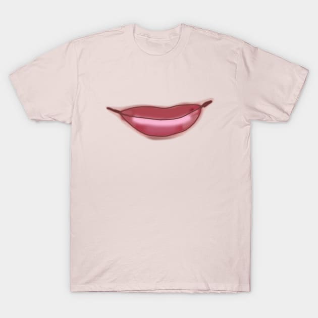 Pink Lips Smile T-Shirt by ellenhenryart